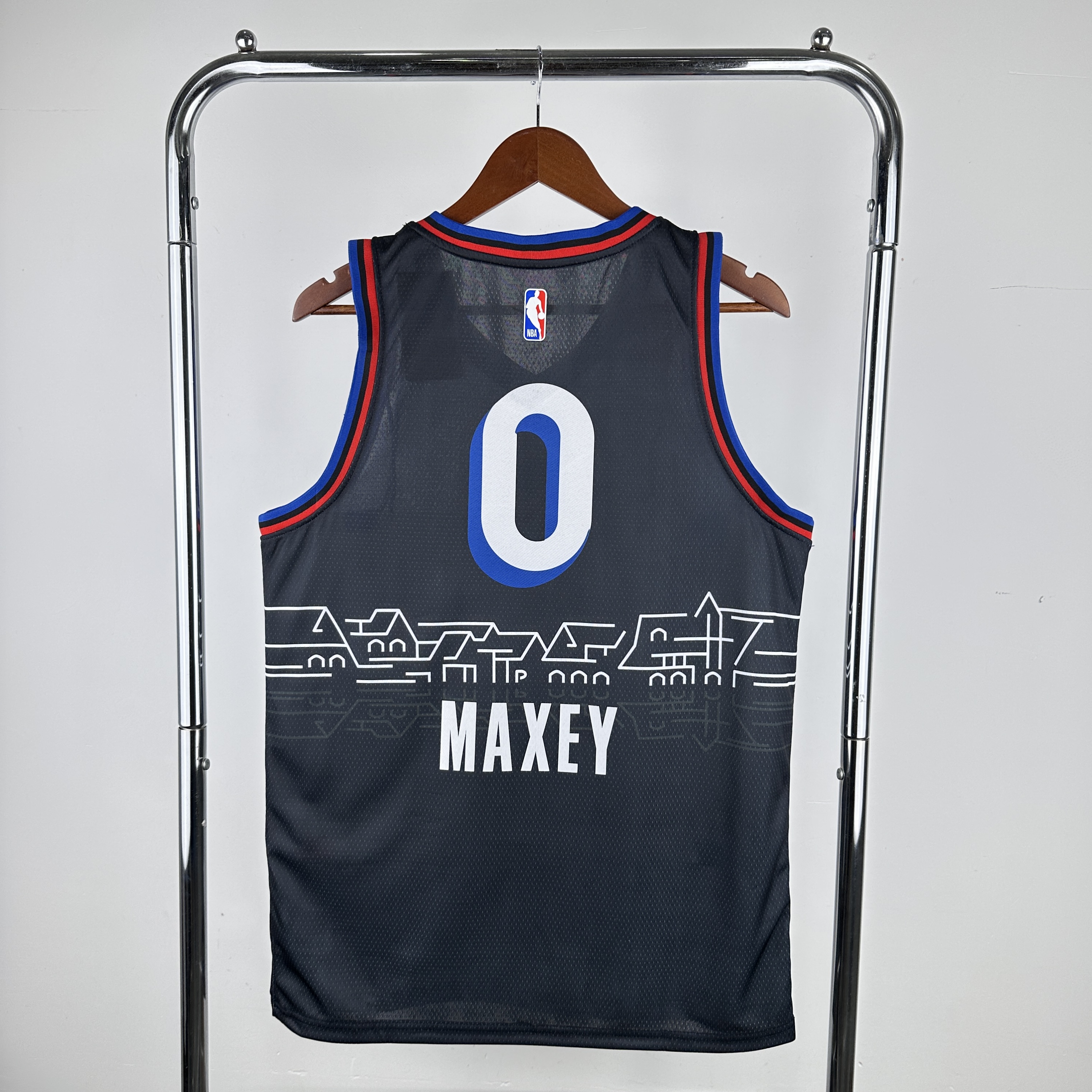 Men Philadelphia 76ers 0 Maxey Black Nike City Edition 2024 NBA Jersey
